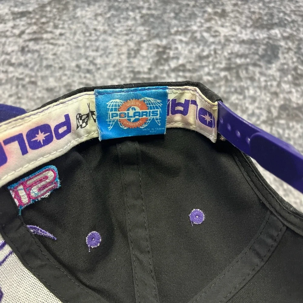 Vintage Team Polaris Racing Hat‎ Snap Back Black Purple Embroidered 90s